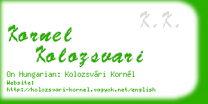 kornel kolozsvari business card