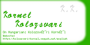 kornel kolozsvari business card